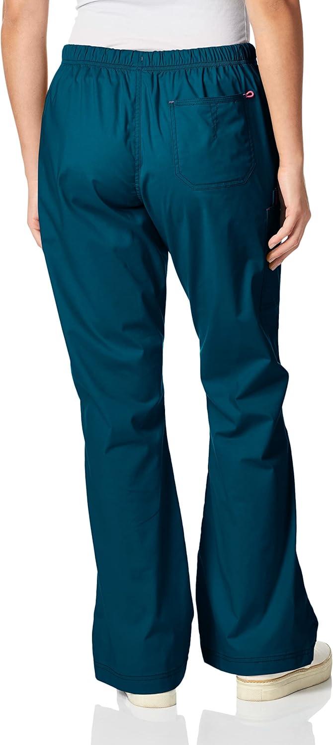 WonderWink Womens Grace Flare Leg Cargo PantMedical Scrubs Pants(Caribbean)