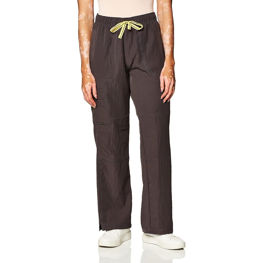 WonderWink Women’s Petite Four-Stretch Sporty Cargo Scrub Pant, Petite(Pewter)