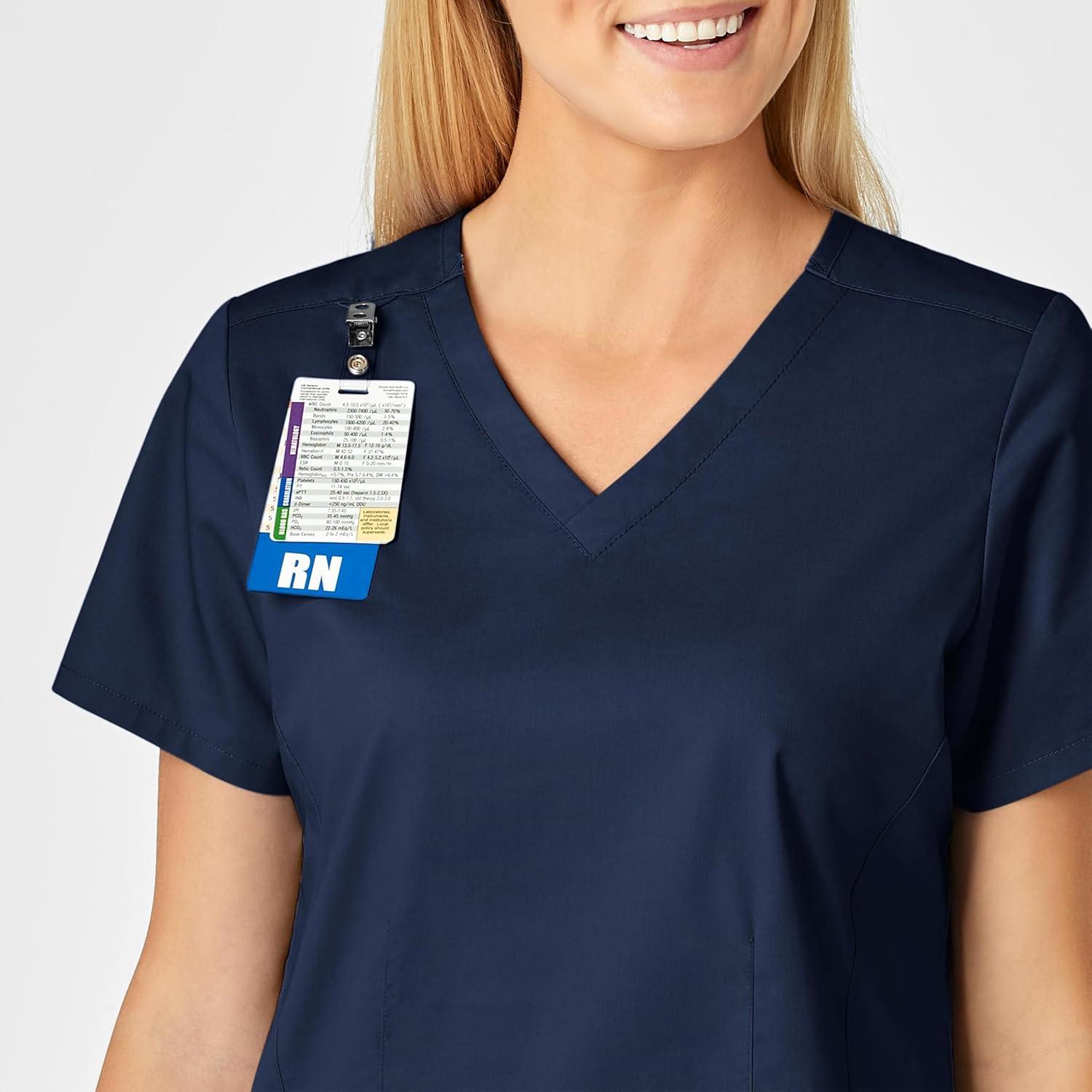 Wink Women’s Women’s Shaped V-Neck Top(Navy)