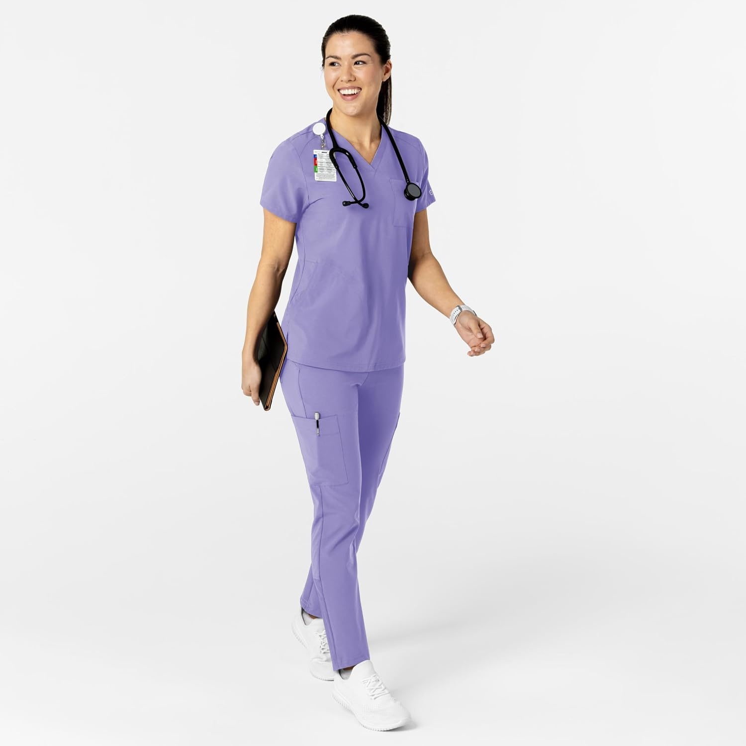 Wink W123 Women’s Flex-n-Reach V-Neck Scrub Top – Iris Purple, 2X