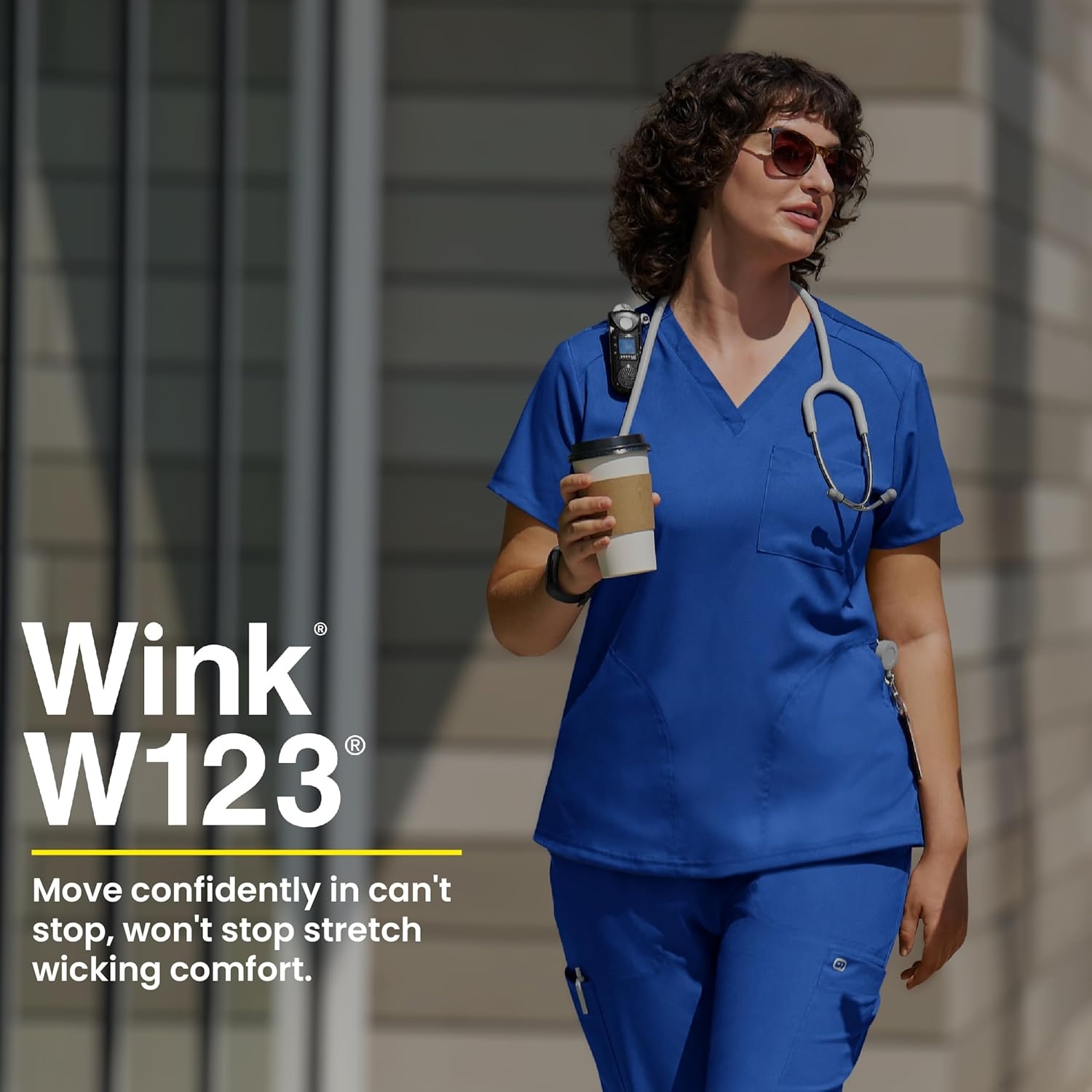 Wink W123 Women’s Flex-n-Reach V-Neck Scrub Top – Iris Purple, 2X
