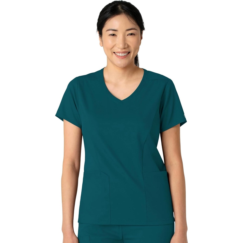Wink Boundless Women’s 2-Pocket V-Neck Scrub Top(Caribbean)