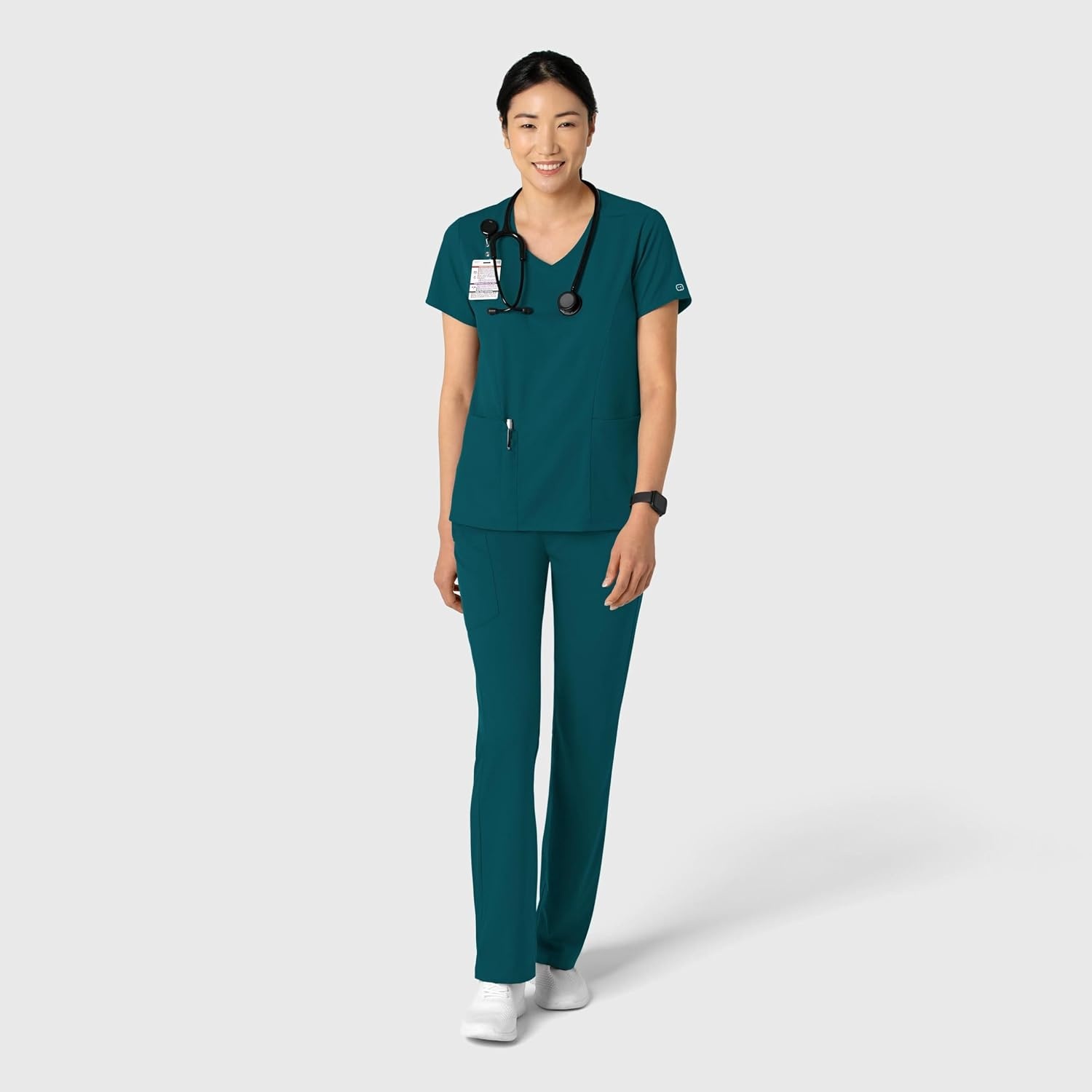 Wink Boundless Women’s 2-Pocket V-Neck Scrub Top(Caribbean)