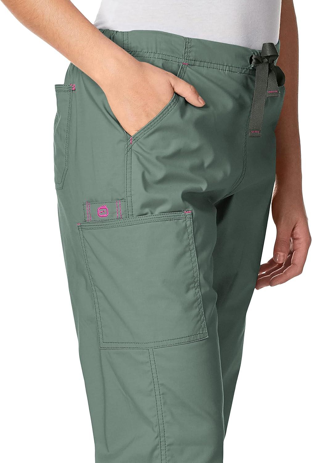 WonderWink Womens Grace Flare Leg Cargo PantMedical Scrubs Pants(Sage)