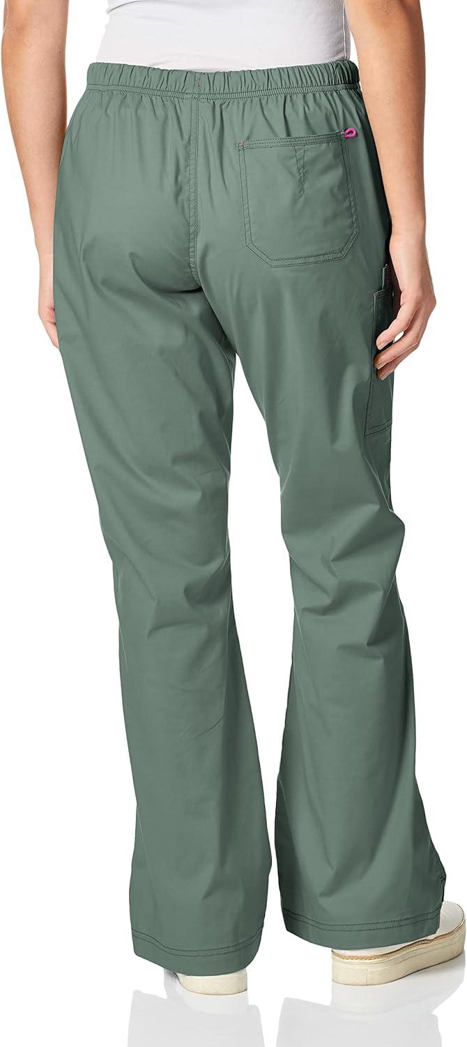 WonderWink Womens Grace Flare Leg Cargo PantMedical Scrubs Pants(Sage)
