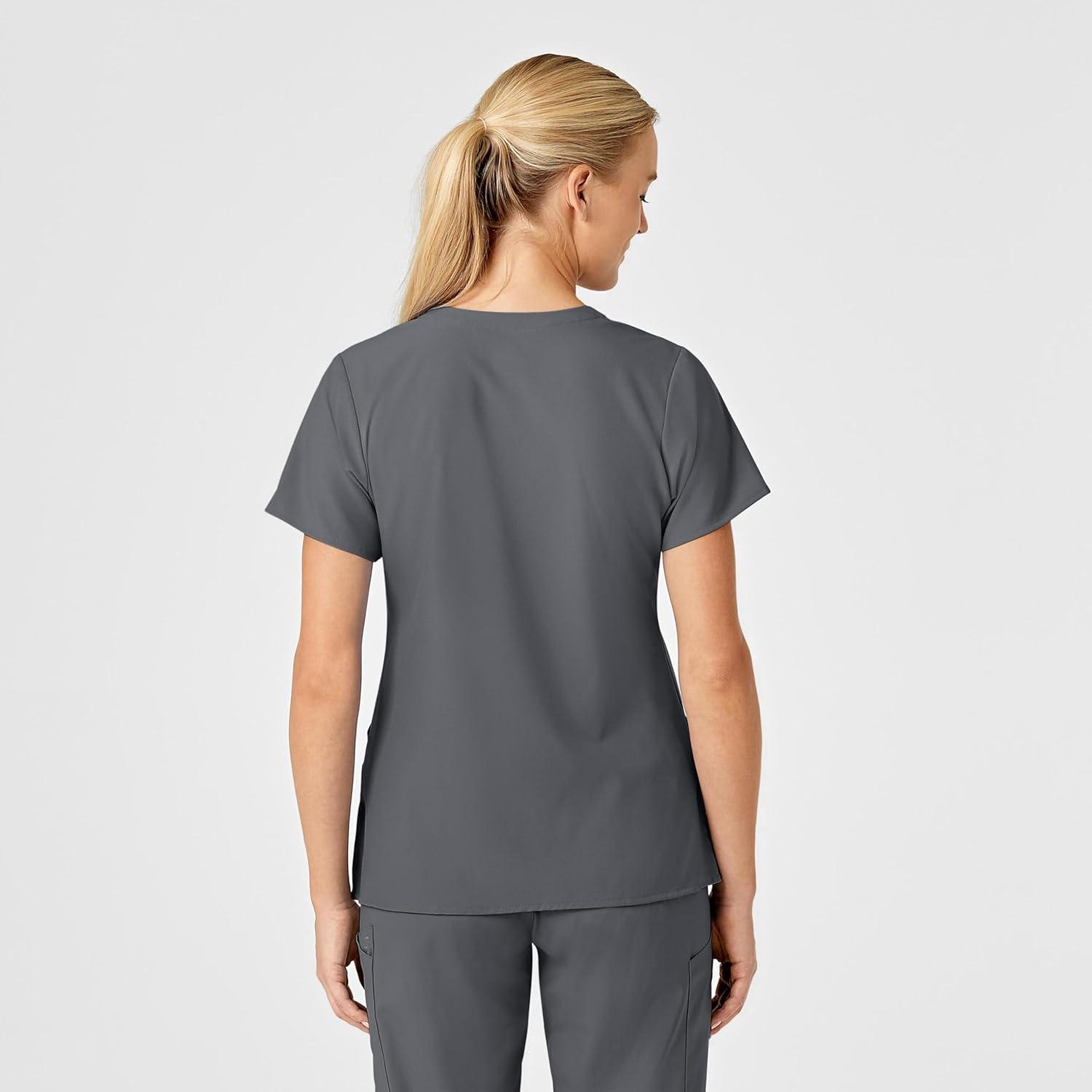 Wink Women’s Women’s Stylized V-Neck Scrub Top(Pewter)