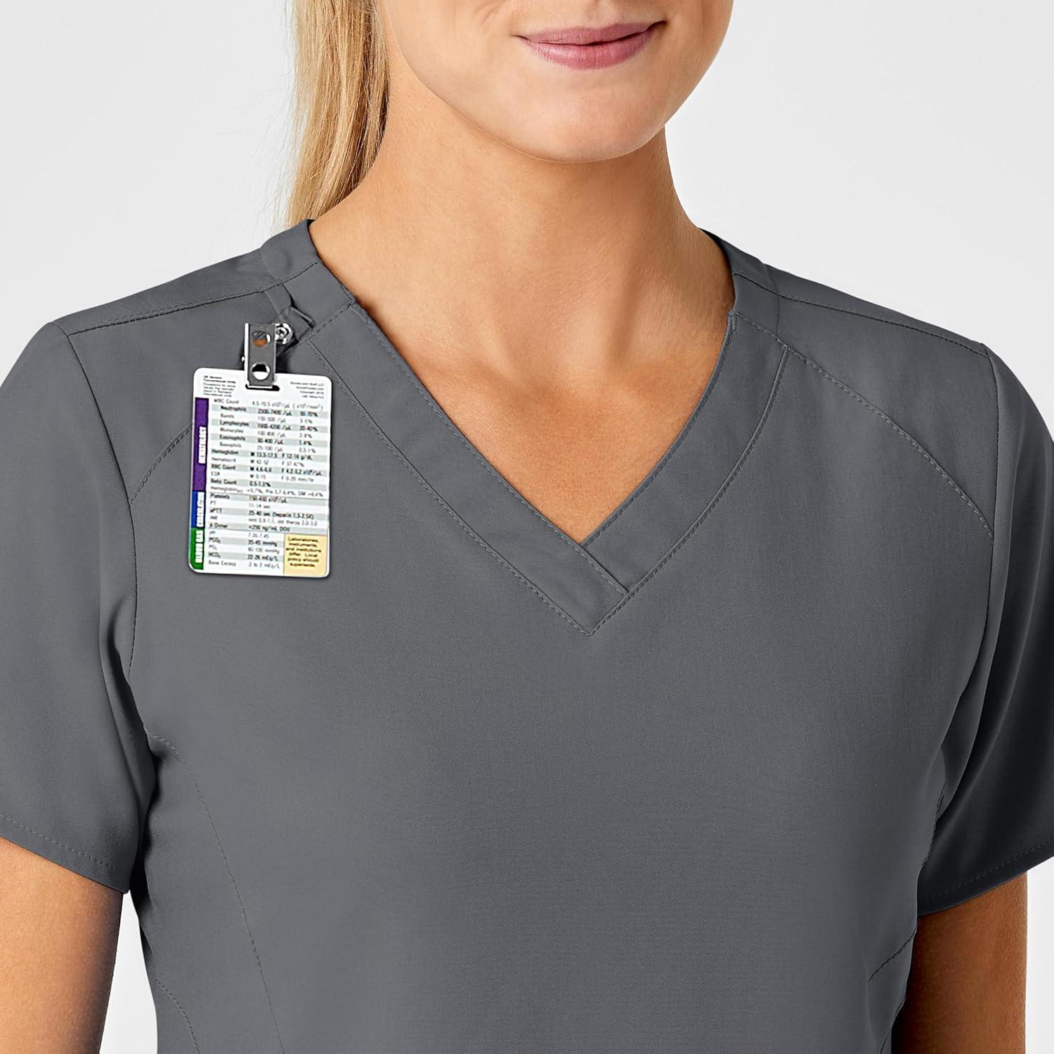 Wink Women’s Women’s Stylized V-Neck Scrub Top(Pewter)