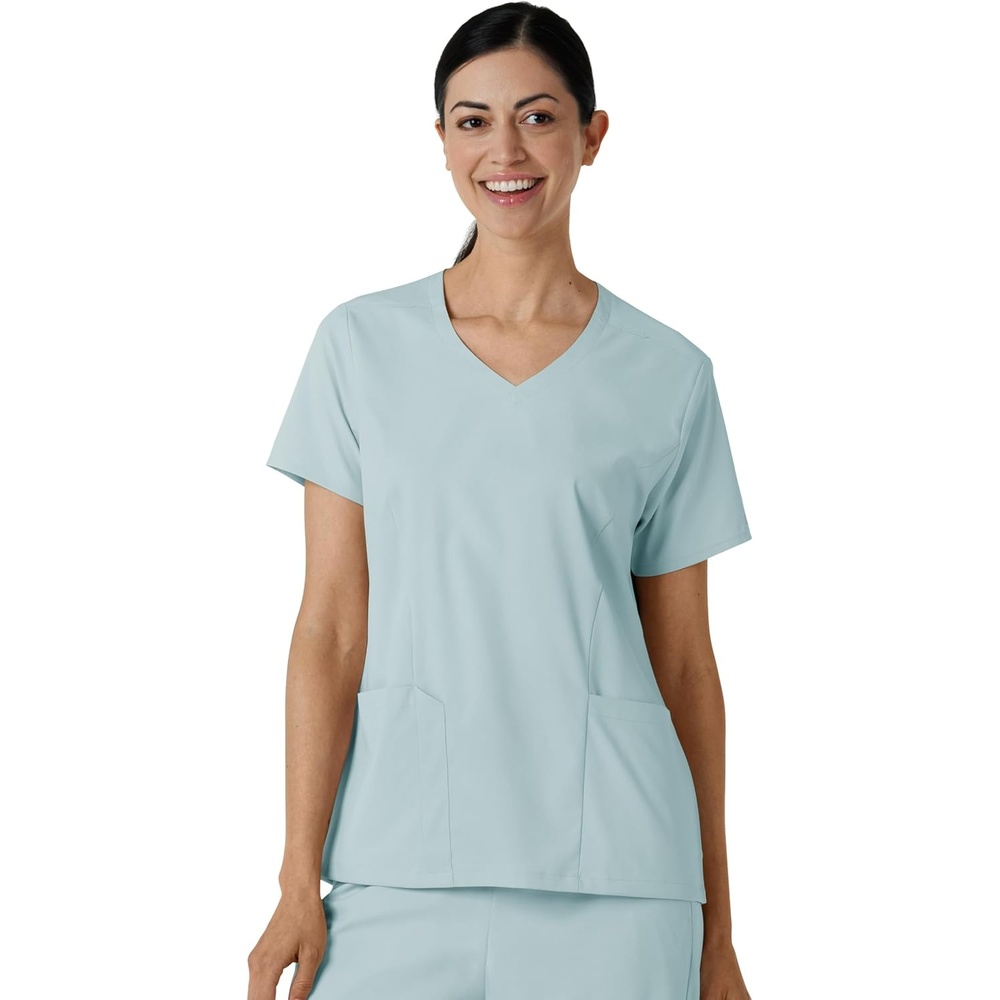 Wink Boundless Women’s 2-Pocket V-Neck Scrub Top(Sky Blue)