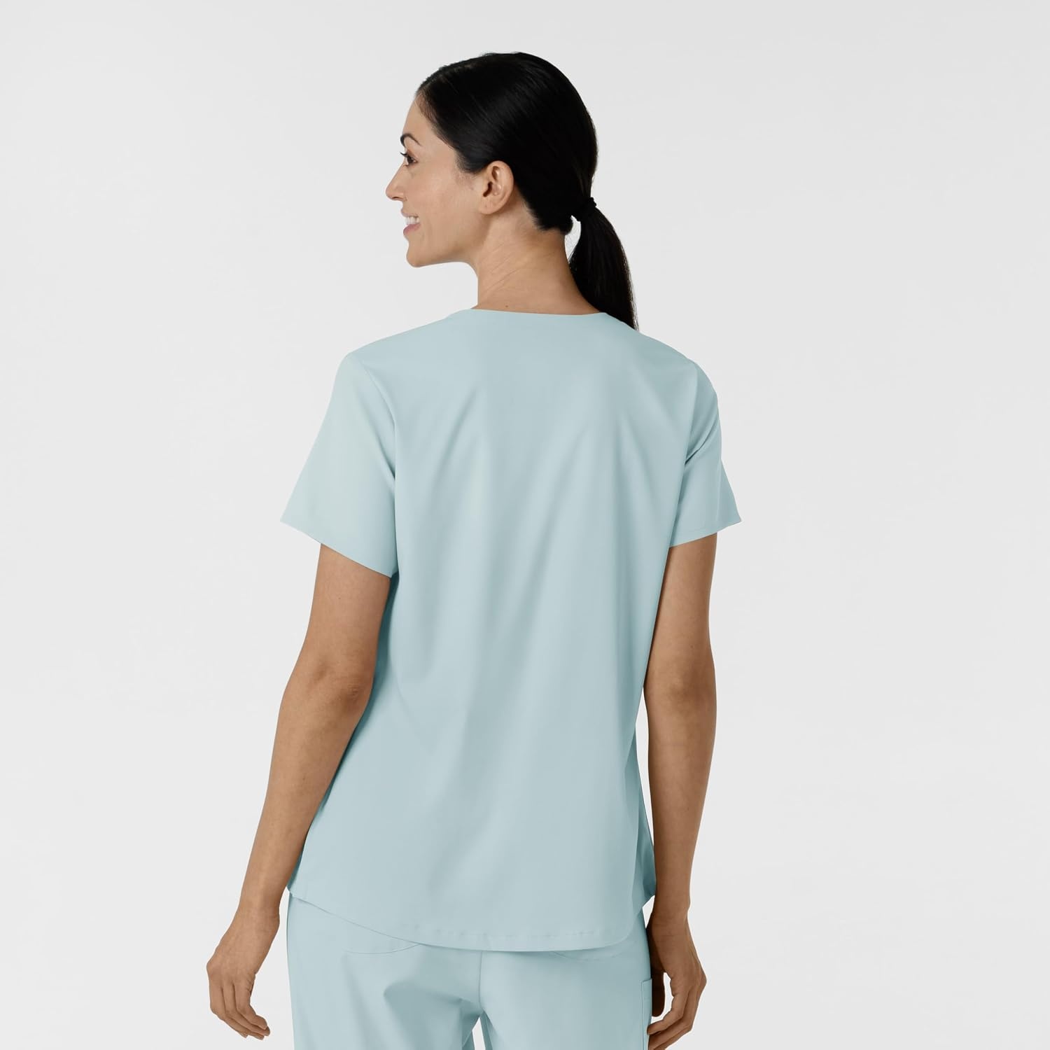 Wink Boundless Women’s 2-Pocket V-Neck Scrub Top(Sky Blue)