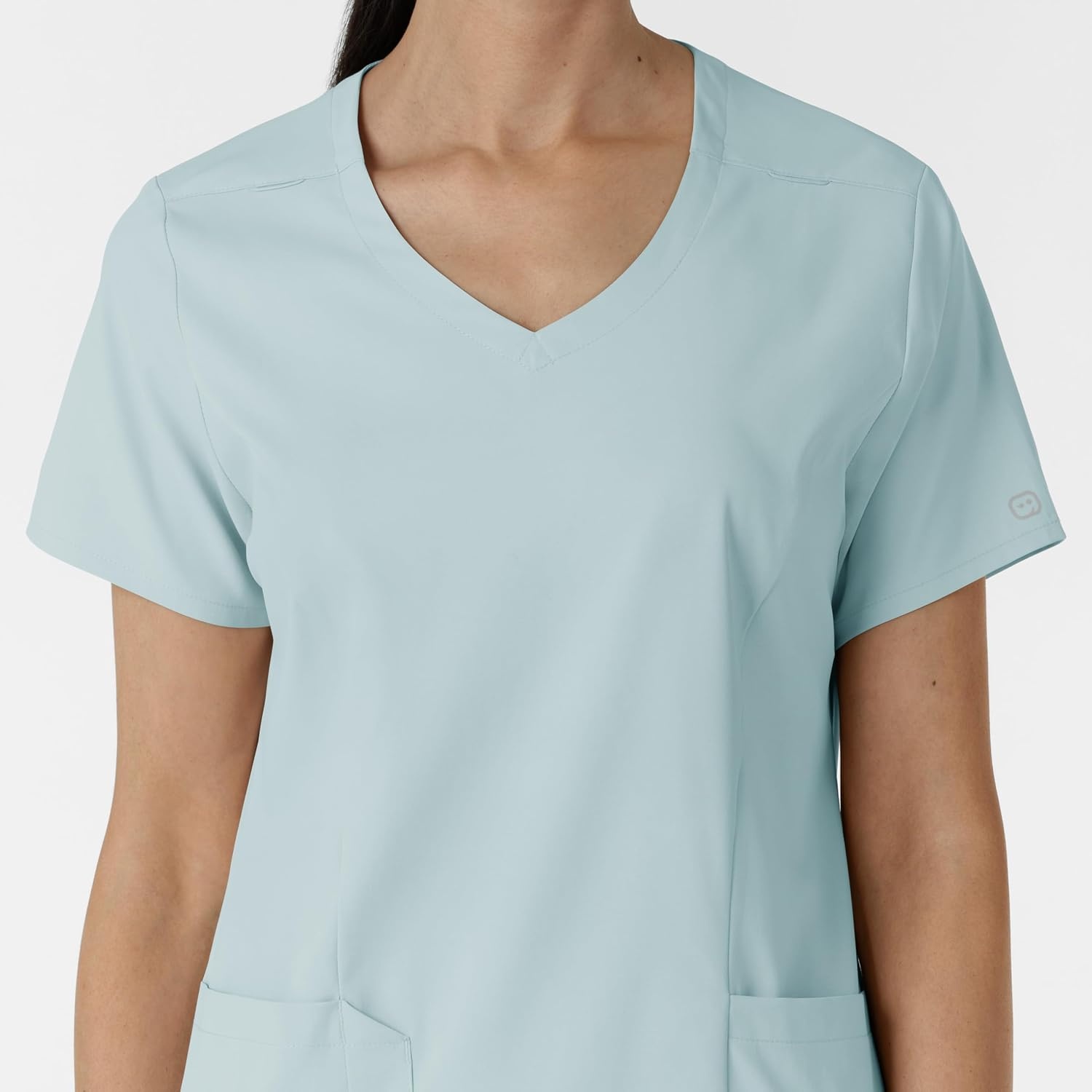 Wink Boundless Women’s 2-Pocket V-Neck Scrub Top(Sky Blue)