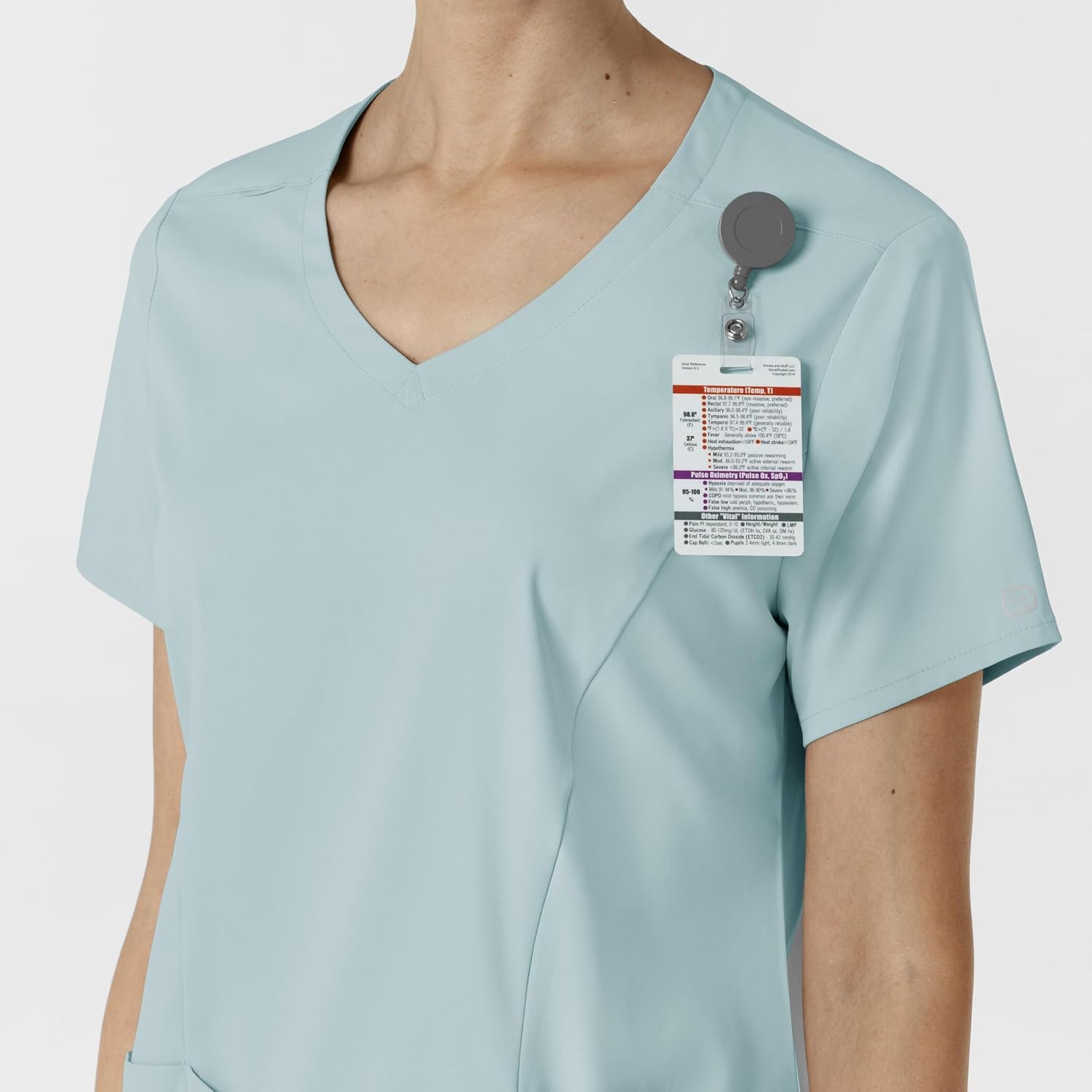 Wink Boundless Women’s 2-Pocket V-Neck Scrub Top(Sky Blue)