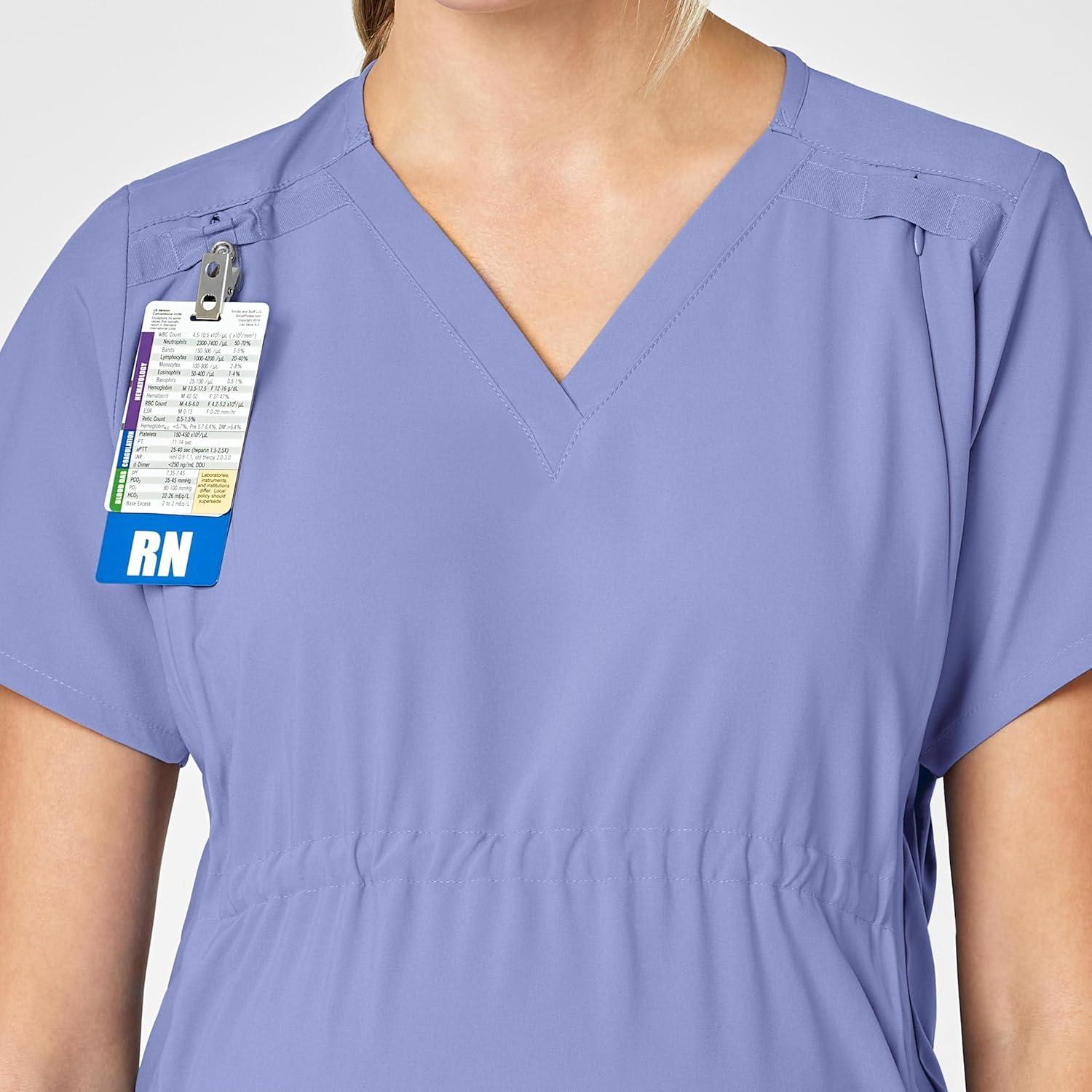 Wink Scrubs for Women, W123, Maternity V-Neck Tops with 5 Pockets(Ceil Blue)