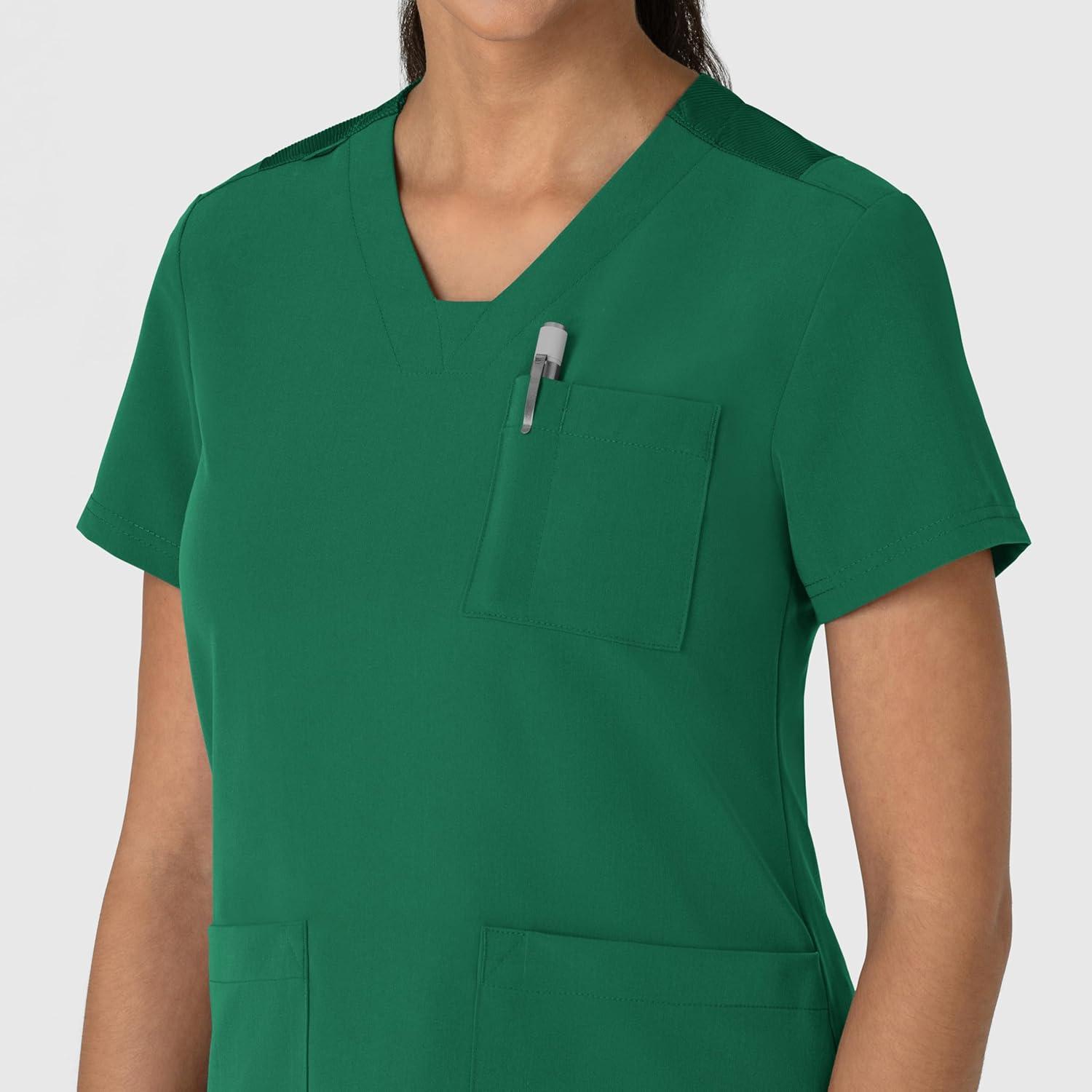 Wink Women’s Women’s Flex-n-Reach V-Neck Scrub Top(Hunter)