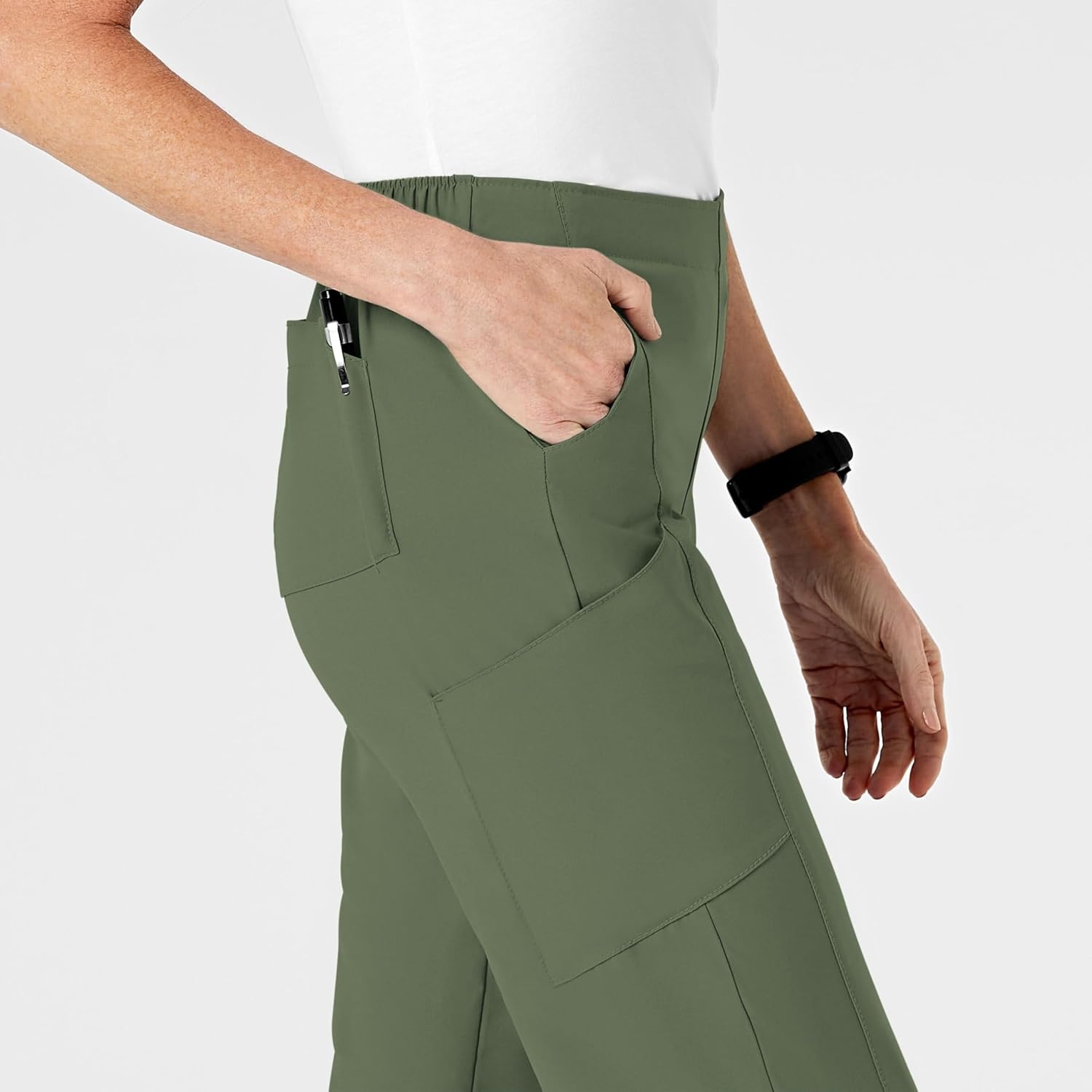 Women’s Flat Front Cargo Pant(Olive)
