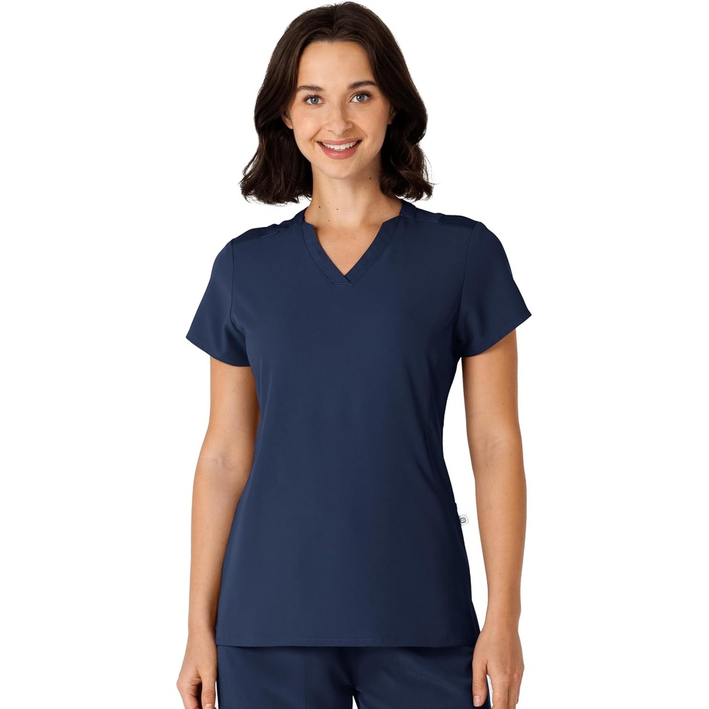 Wink Nova Women’s Flex-n-Reach Shoulder Panel V-Neck Scrub Top(Navy)