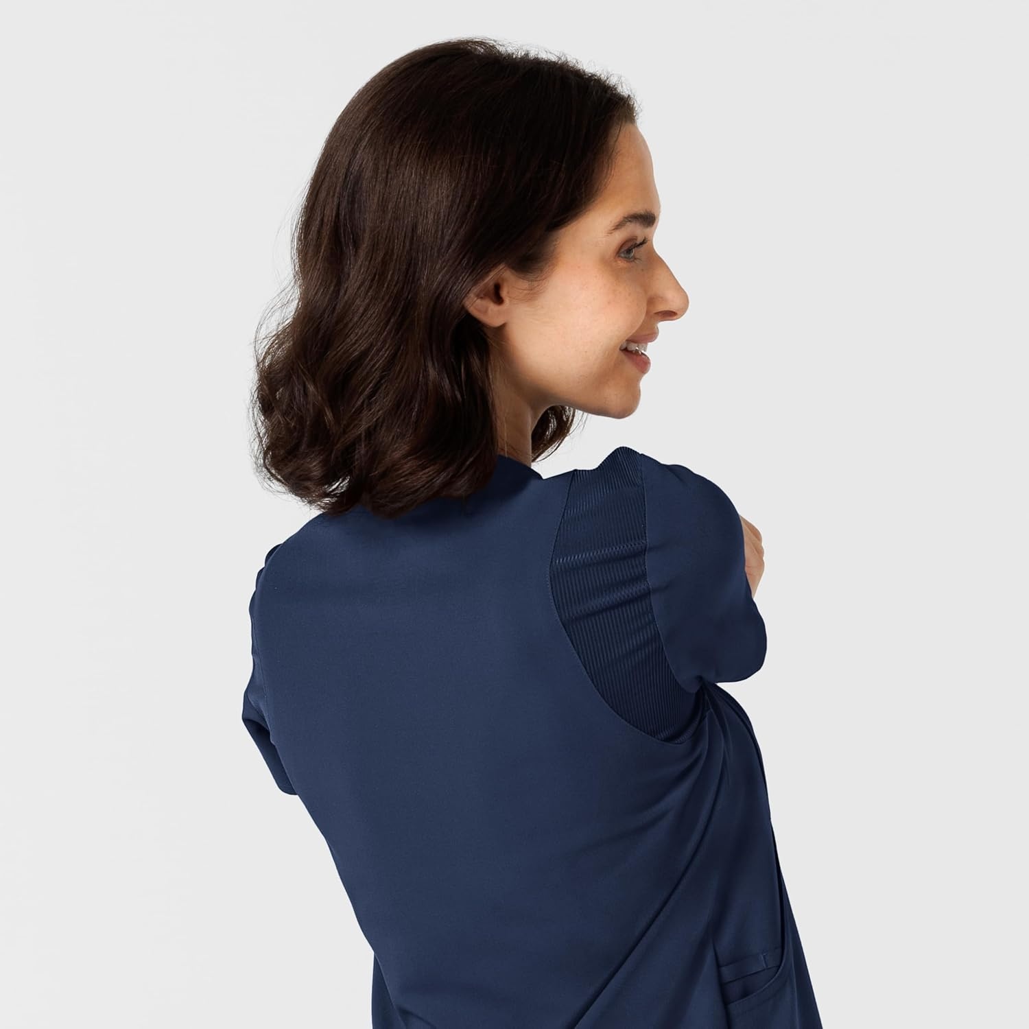Wink Nova Women’s Flex-n-Reach Shoulder Panel V-Neck Scrub Top(Navy)