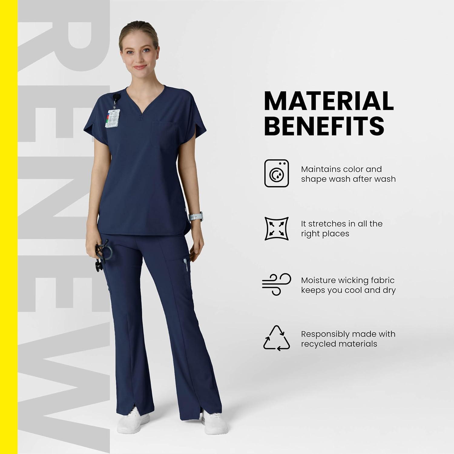 Wink Renew Scrubs for Women, Dolman Scrub Top – Ruby, 2X