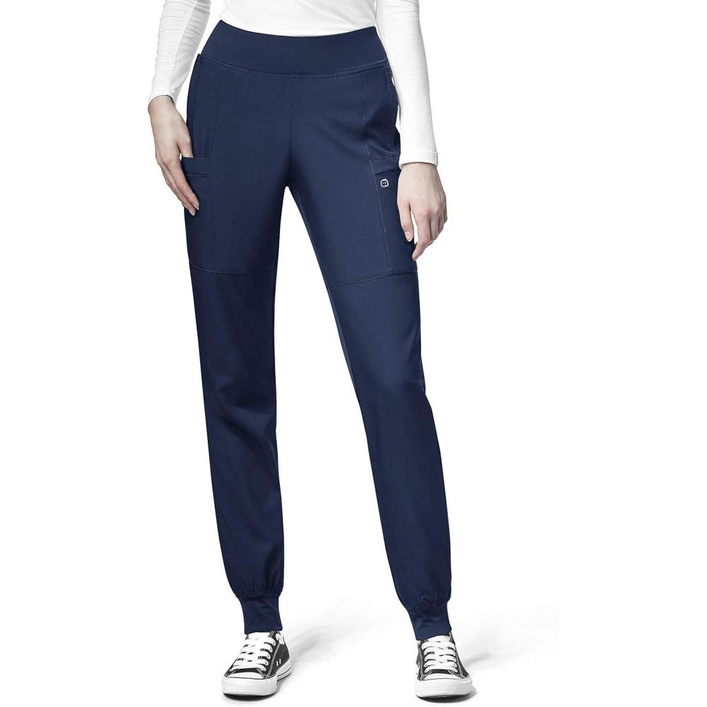 W123 Women’s Comfort Waist Cargo Jogger Scrub Pant(Navy)