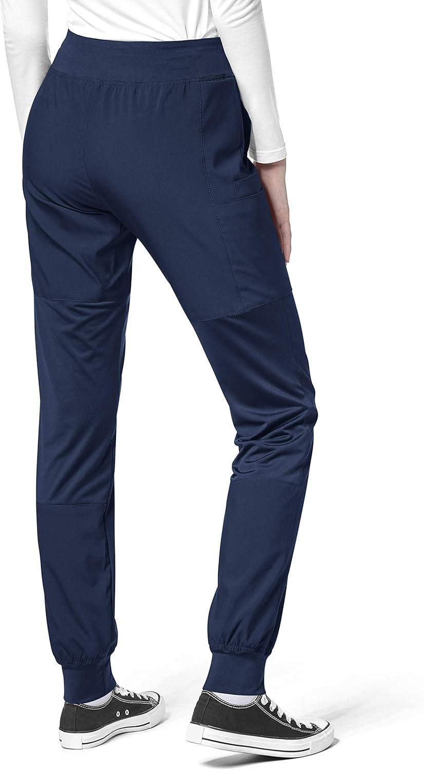 W123 Women’s Comfort Waist Cargo Jogger Scrub Pant(Navy)