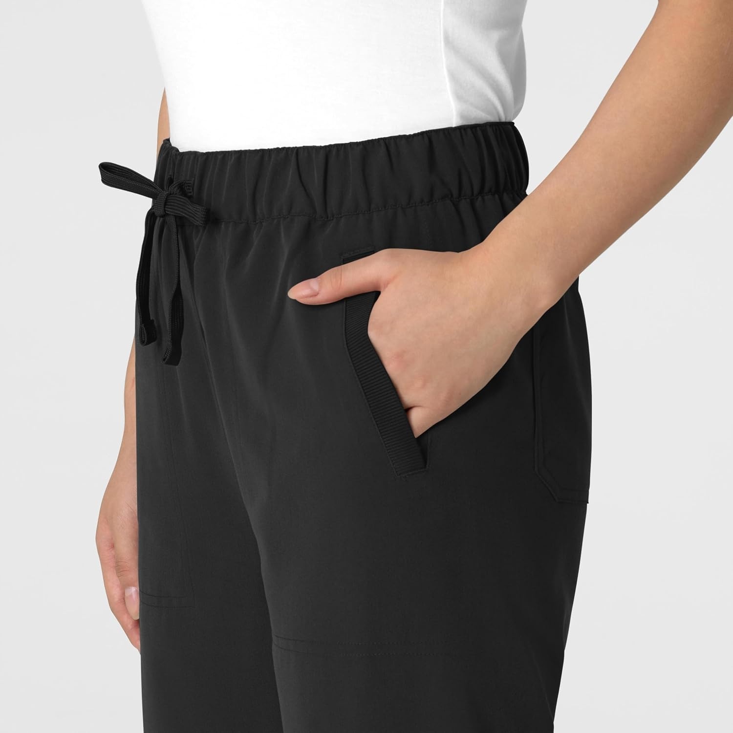 Wink Women’s Women’s Stovepipe High-Low Hem Scrub Pant(Black)