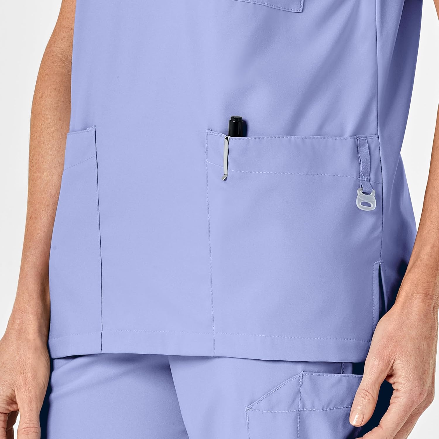 Wink W123 Unisex 4 Pocket Utility Scrub Top(Ceil Blue)