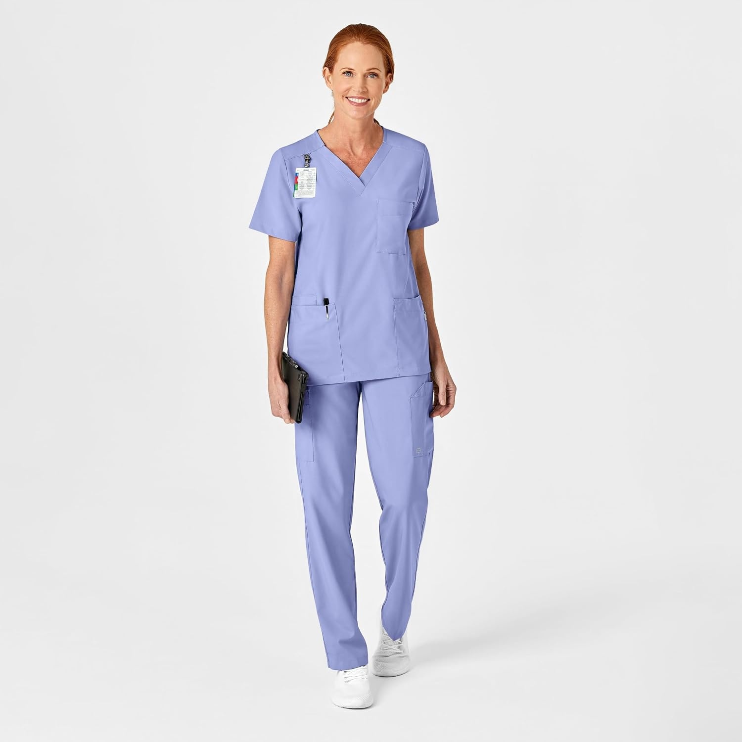 Wink W123 Unisex 4 Pocket Utility Scrub Top(Ceil Blue)