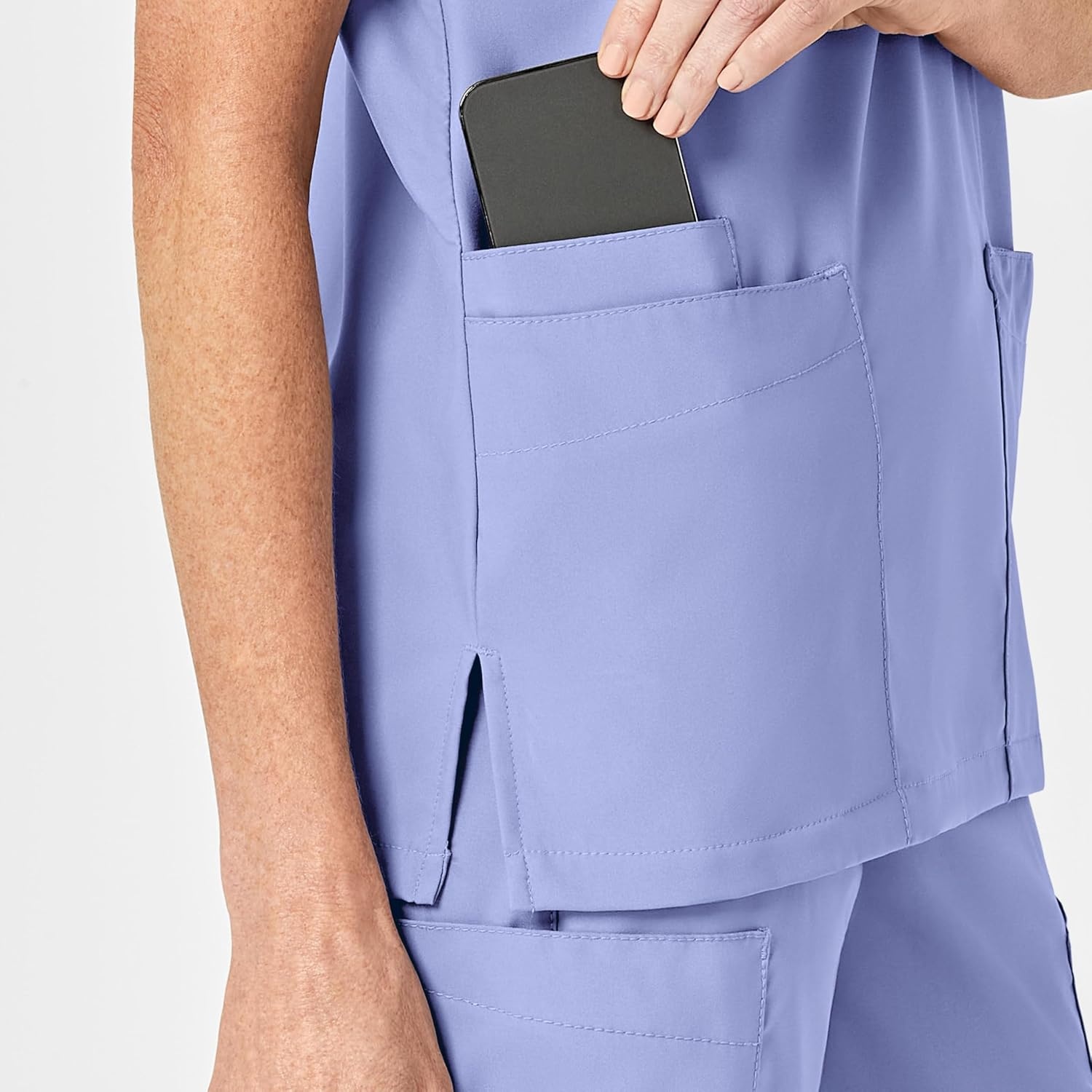 Wink W123 Unisex 4 Pocket Utility Scrub Top(Ceil Blue)