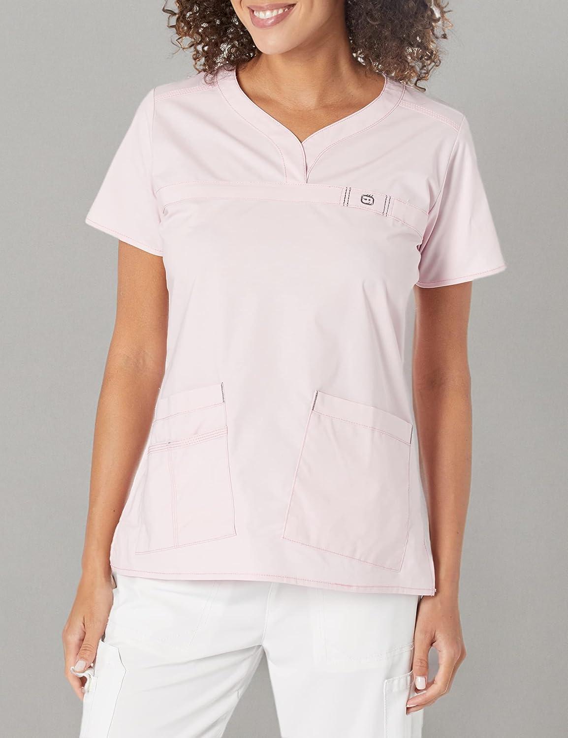 WonderWink Womens Wonderflex Patience Women’s Scrub Top(Rose Blush)