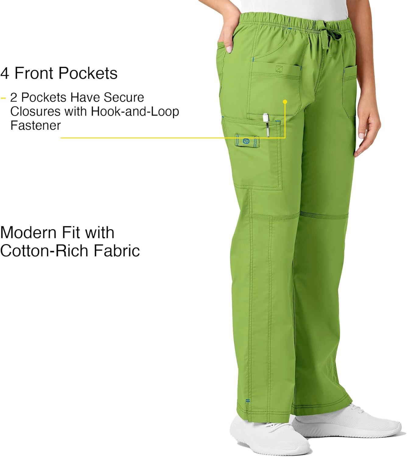 WonderWink Women’s Wonderflex Faith Scrub Pant(Green Apple)