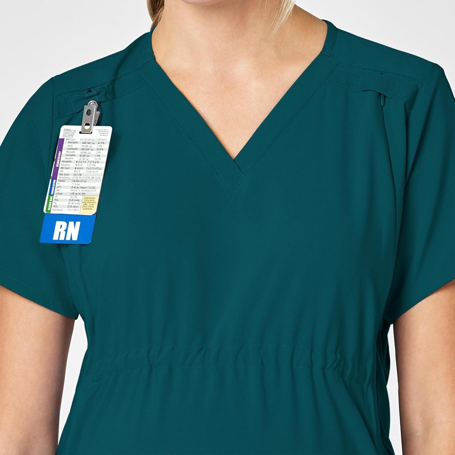 Wink Scrubs for Women, W123, Maternity V-Neck Tops with 5 Pockets(Caribbean)