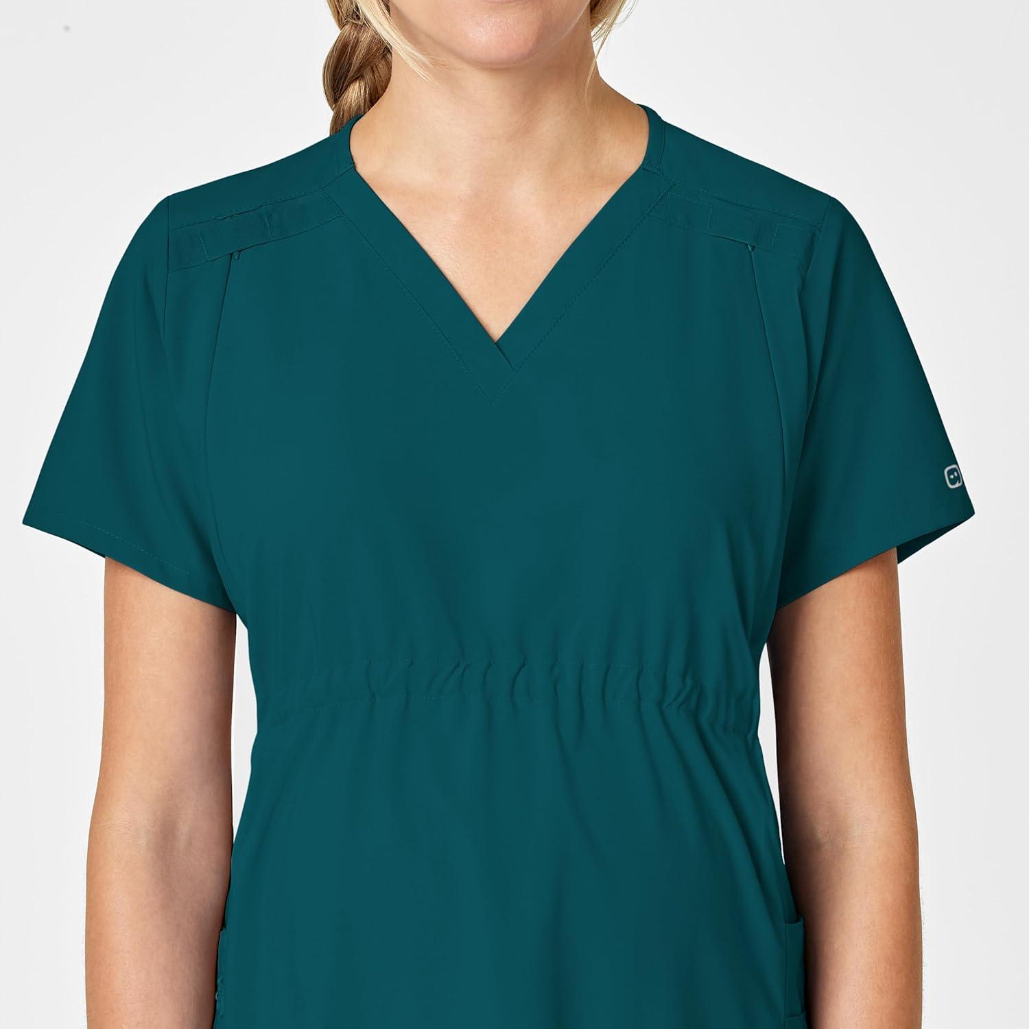 Wink Scrubs for Women, W123, Maternity V-Neck Tops with 5 Pockets(Caribbean)