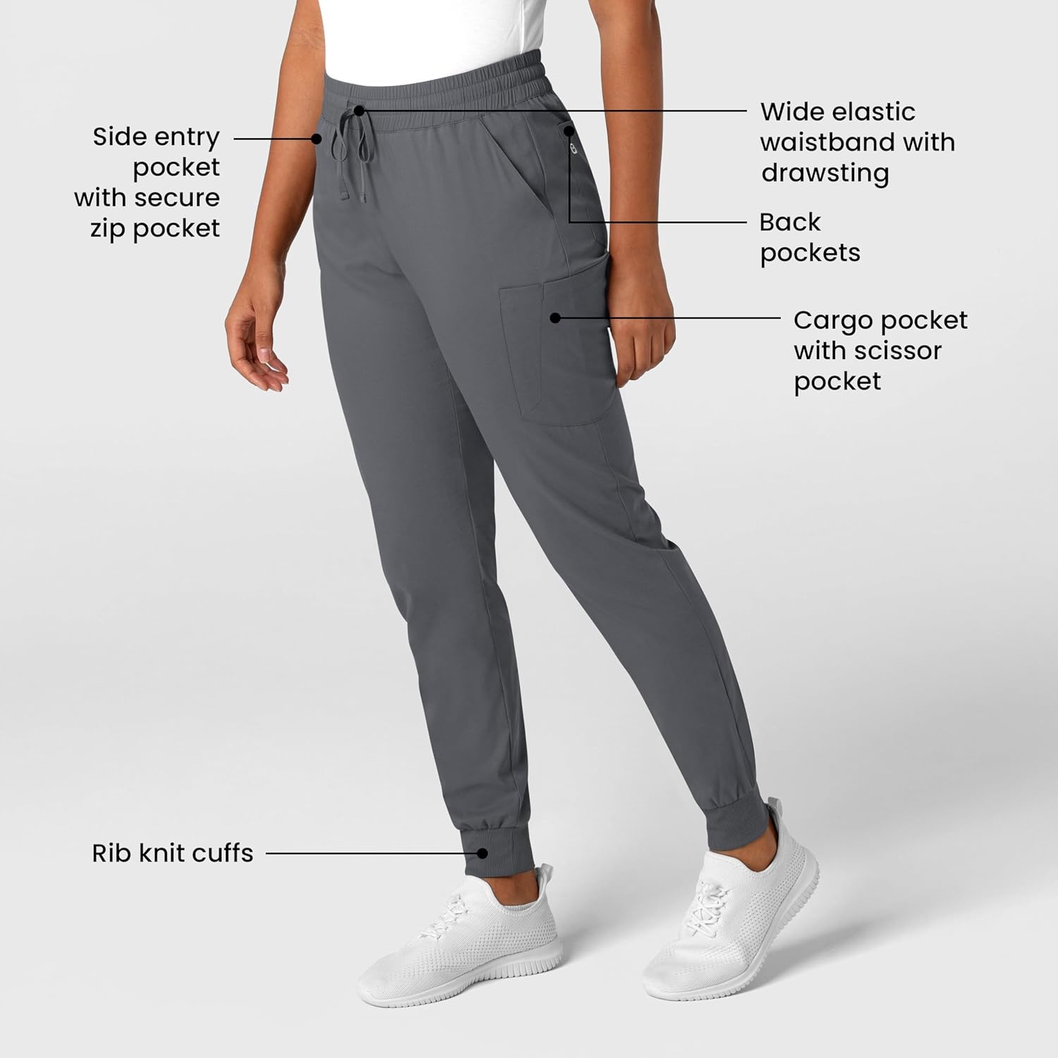 Wink Boundless Women’s Jogger Scrub Pant(Pewter)
