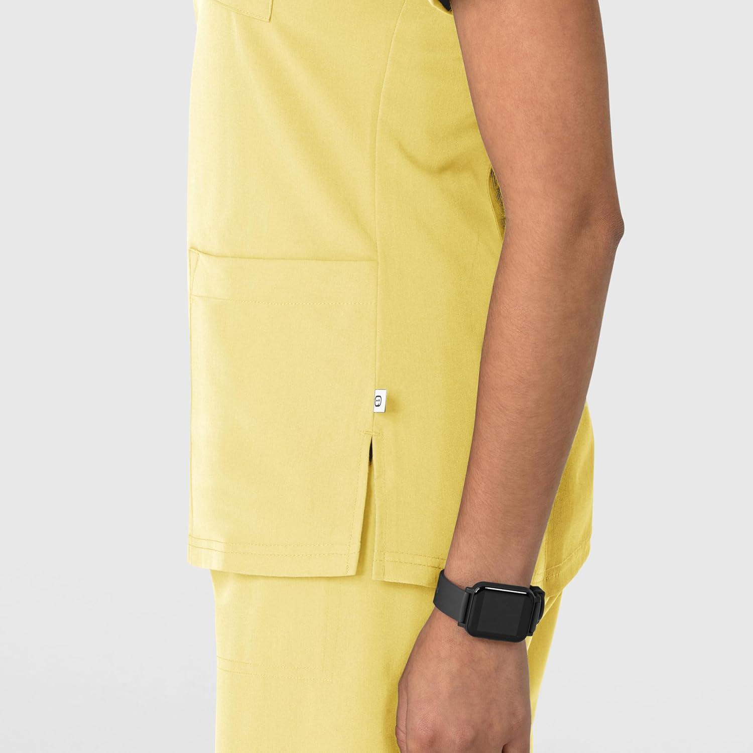 Wink Women’s Women’s Flex-n-Reach V-Neck Scrub Top(Sunshine Yellow)