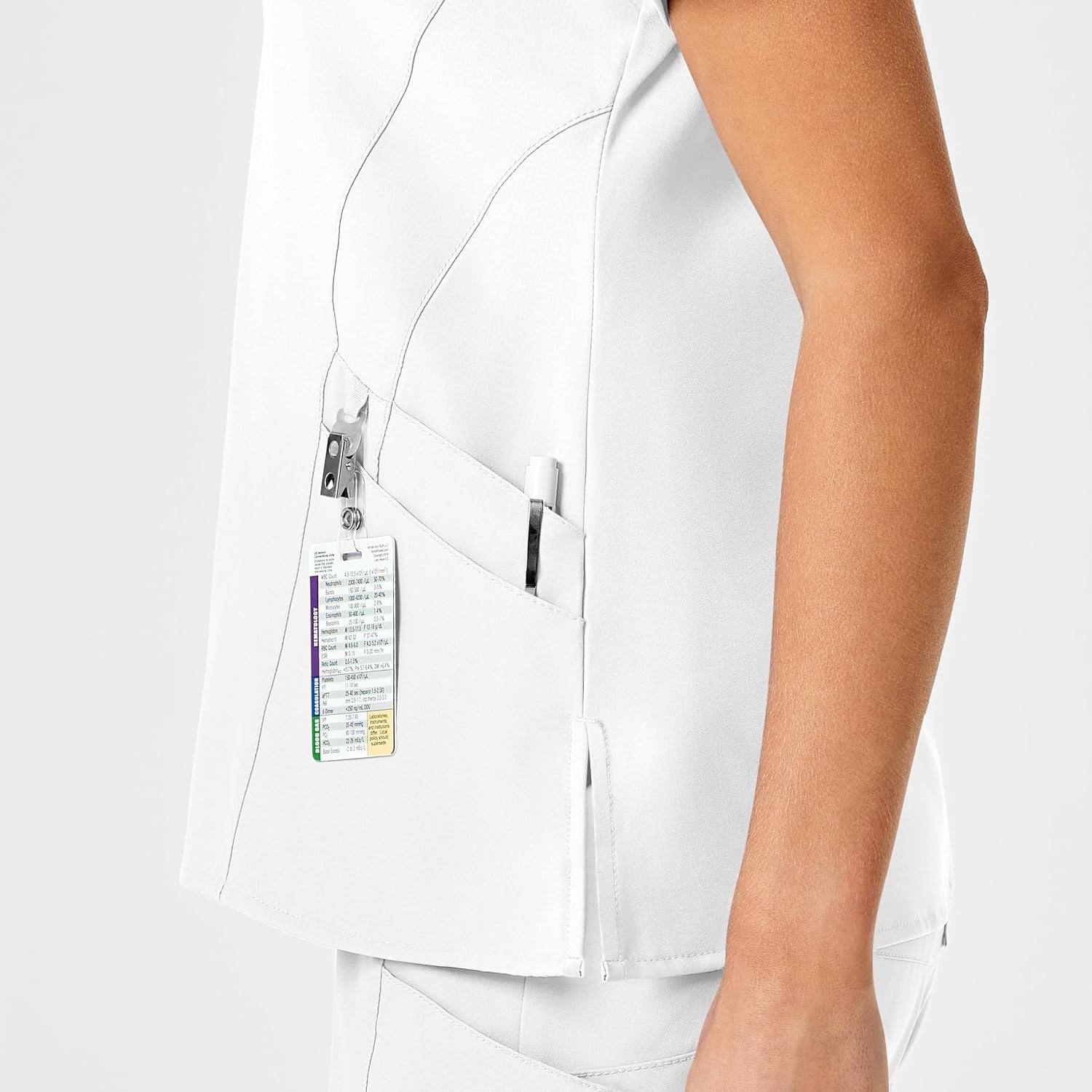 Wink W123 Women’s Stylized V-Neck Scrub Top(White)
