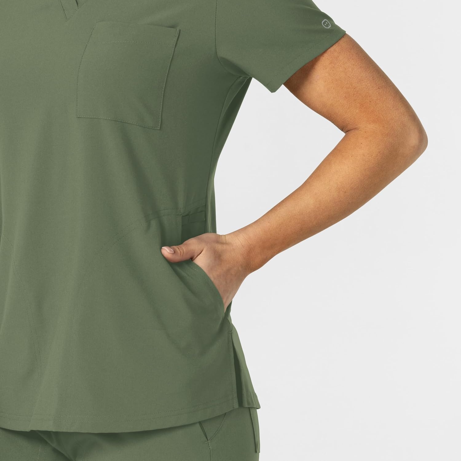 Wink Women’s Women’s Flex-n-Reach V-Neck Scrub Top(Olive)