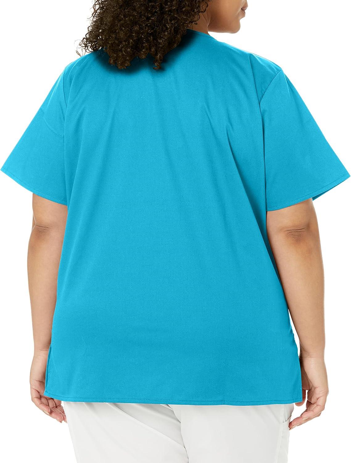 WonderWink Women’s Wonderwork Women’s Mock Wrap Scrub Top(Teal Blue)