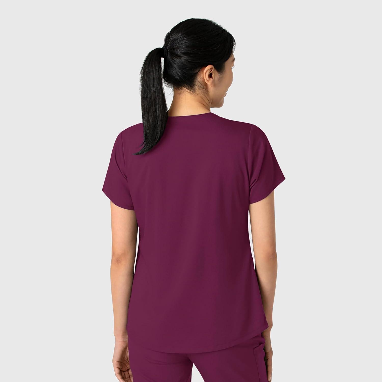 Wink Boundless Women’s 2-Pocket V-Neck Scrub Top – Wine, L