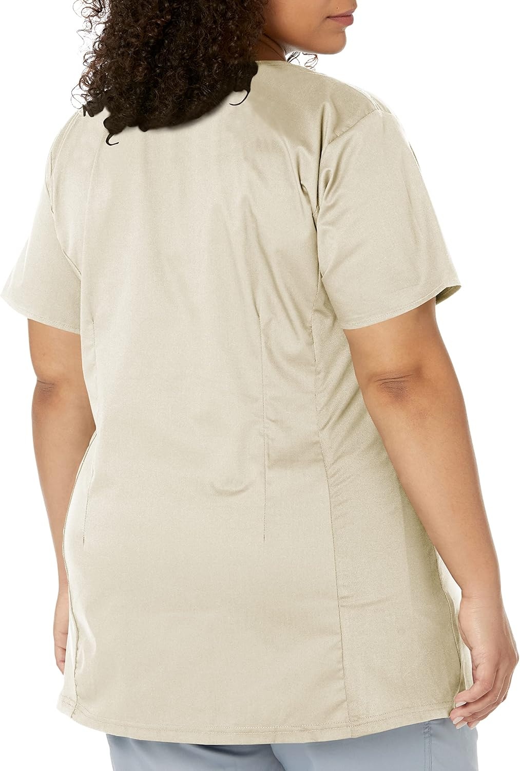 WINK WonderWORK Maternity Mock Wrap Scrub Top, Khaki, XL