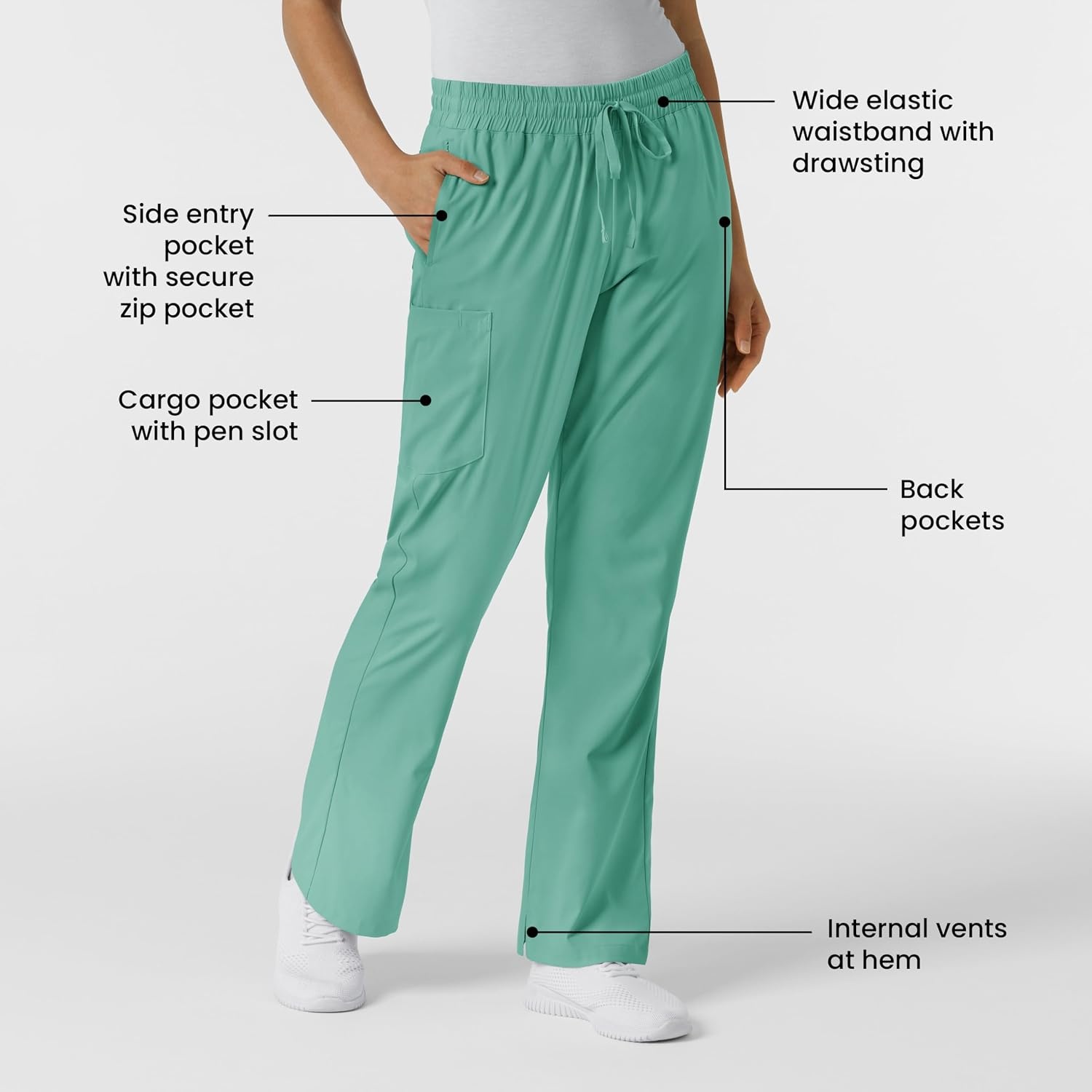 Wink Boundless Women’s Bootcut Scrub Pant(Turquoise)