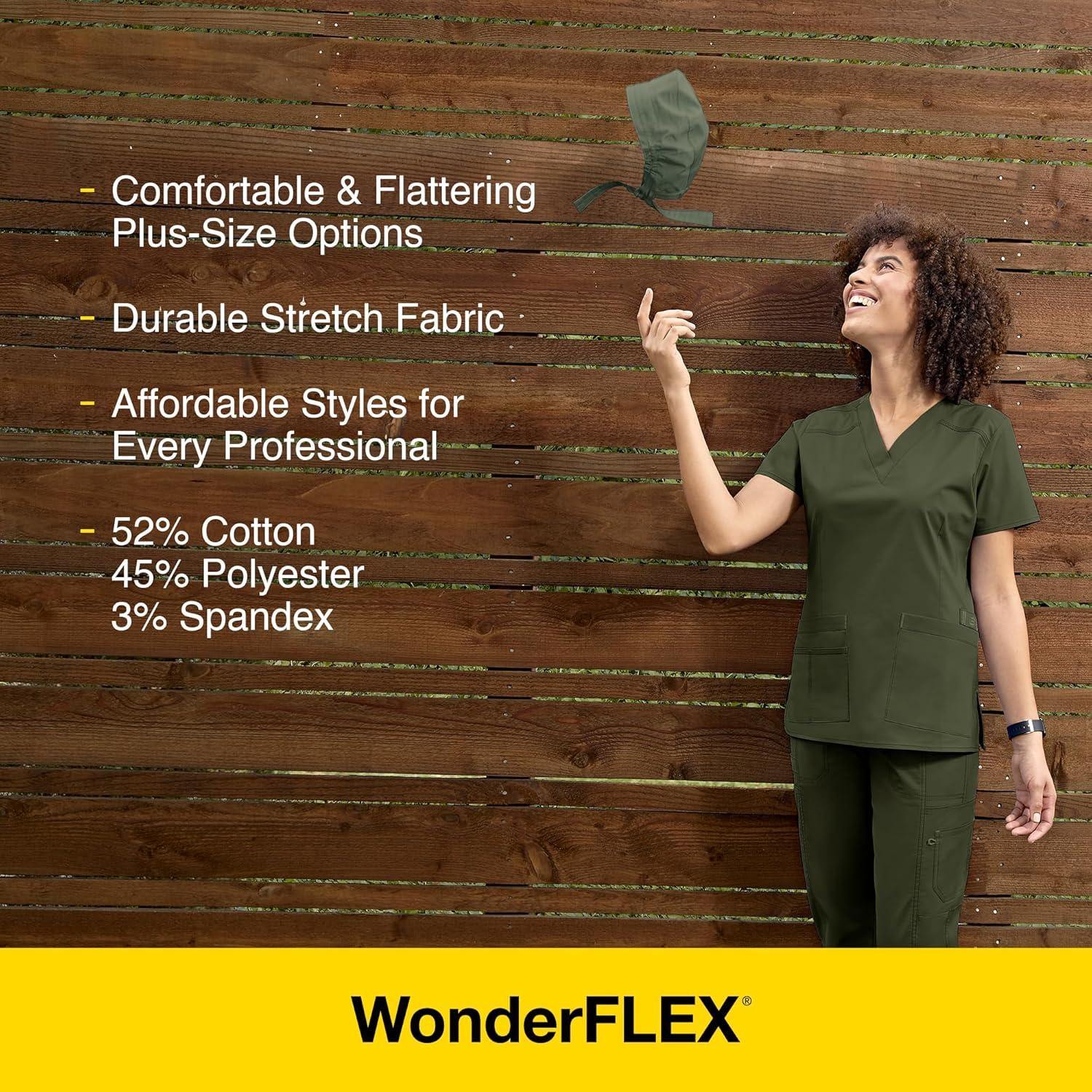 WonderWink Women’s Wonderflex Verity Scrub Top, Galaxy Blue, Large