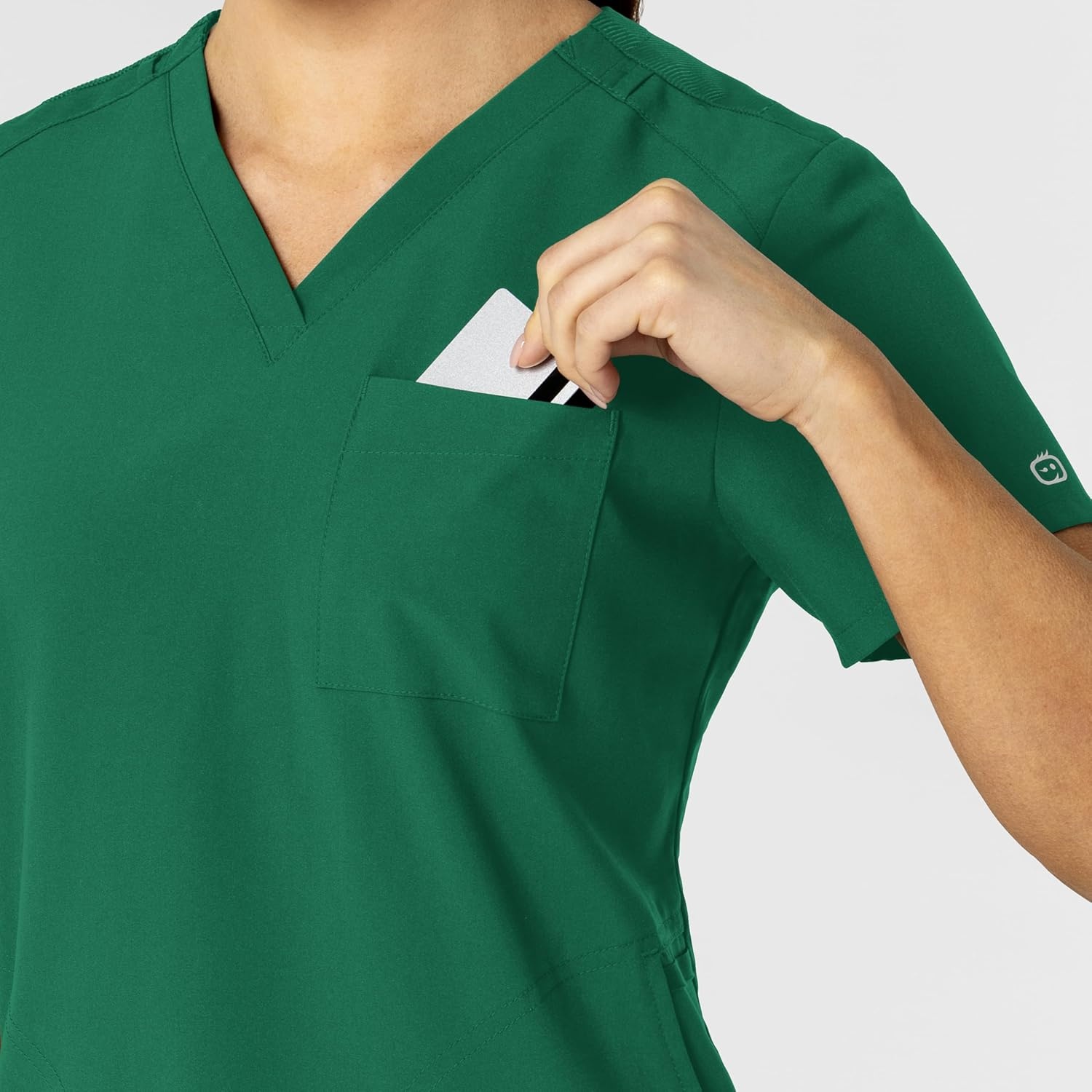WonderWink Womens Women’s Flex-n-Reach V-Neck Scrub Top(Hunter)