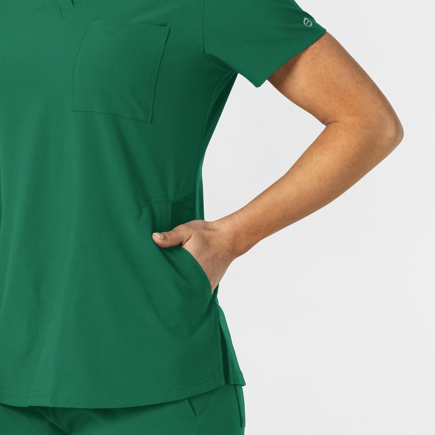 WonderWink Womens Women’s Flex-n-Reach V-Neck Scrub Top(Hunter)