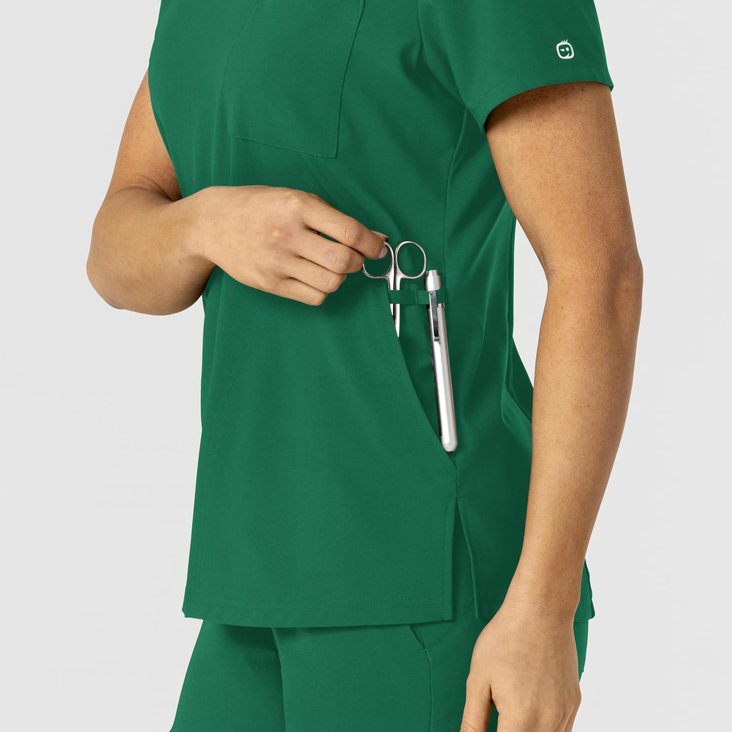 WonderWink Womens Women’s Flex-n-Reach V-Neck Scrub Top(Hunter)