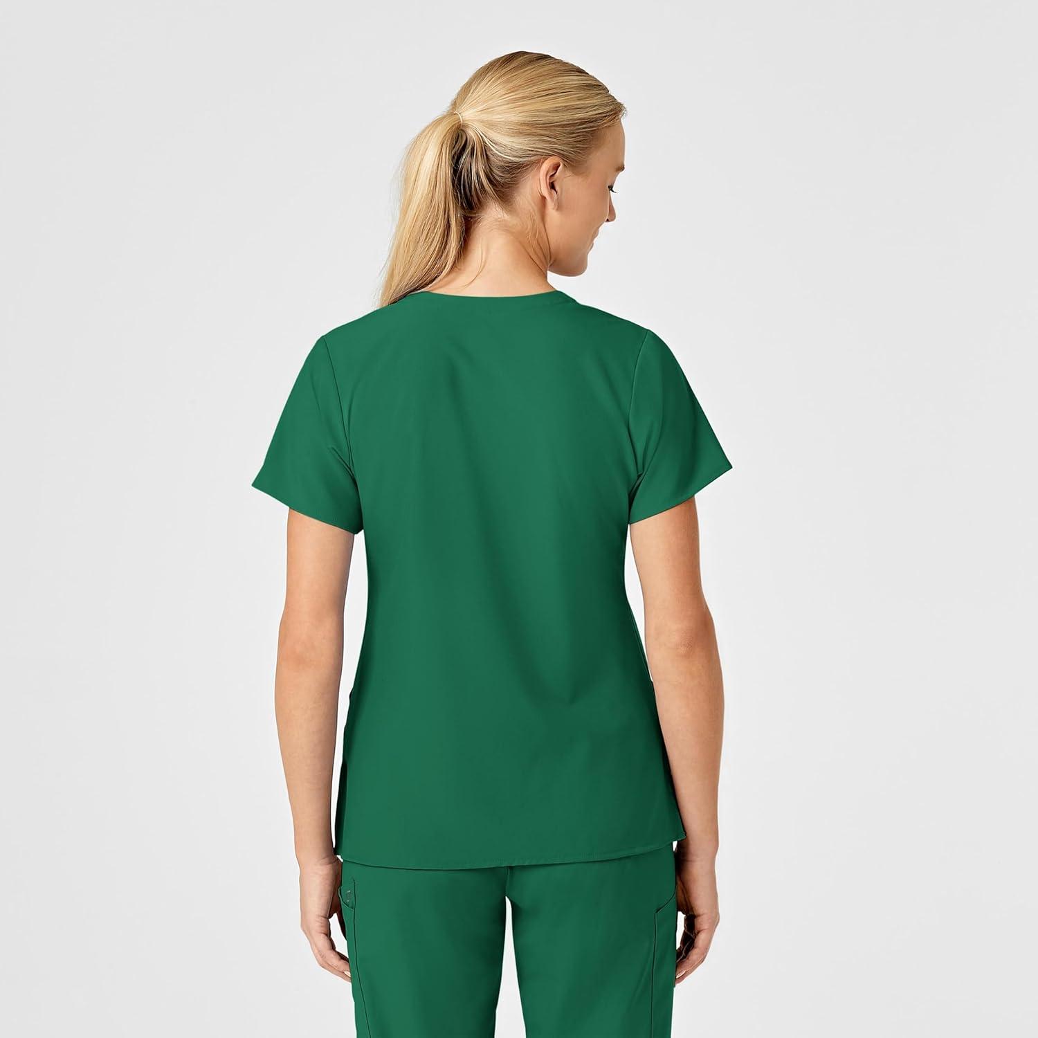 Wink Women’s Women’s Stylized V-Neck Scrub Top(Hunter)