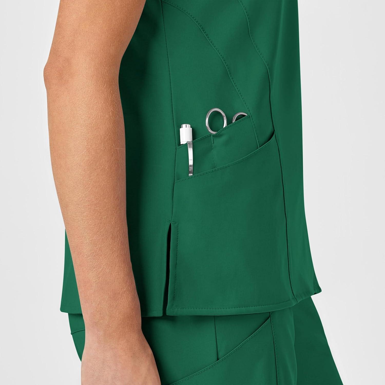 Wink Women’s Women’s Stylized V-Neck Scrub Top(Hunter)