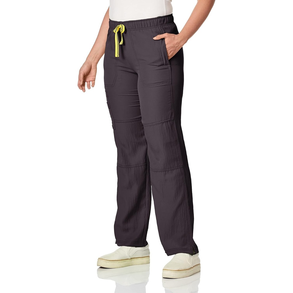 WonderWink Women’s Petite Four-Stretch Sporty Cargo Scrub Pant, Petite(Graphite)