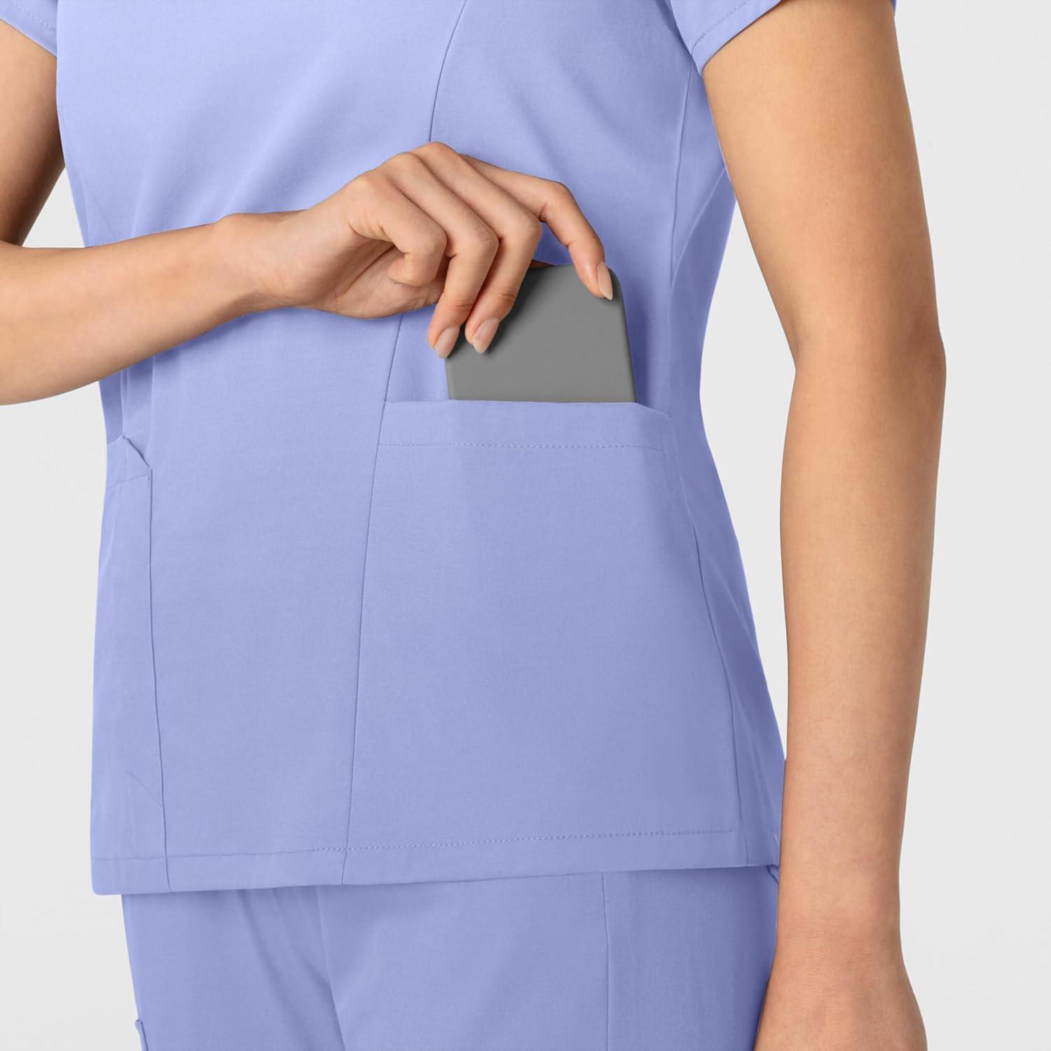 Wink Boundless Women’s 2-Pocket V-Neck Scrub Top – Ceil Blue, 4X