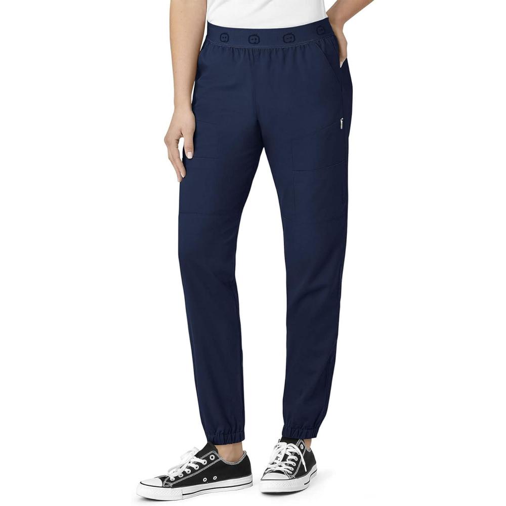 WonderWink Womens Slim Cargo Jogger Pant(Navy)