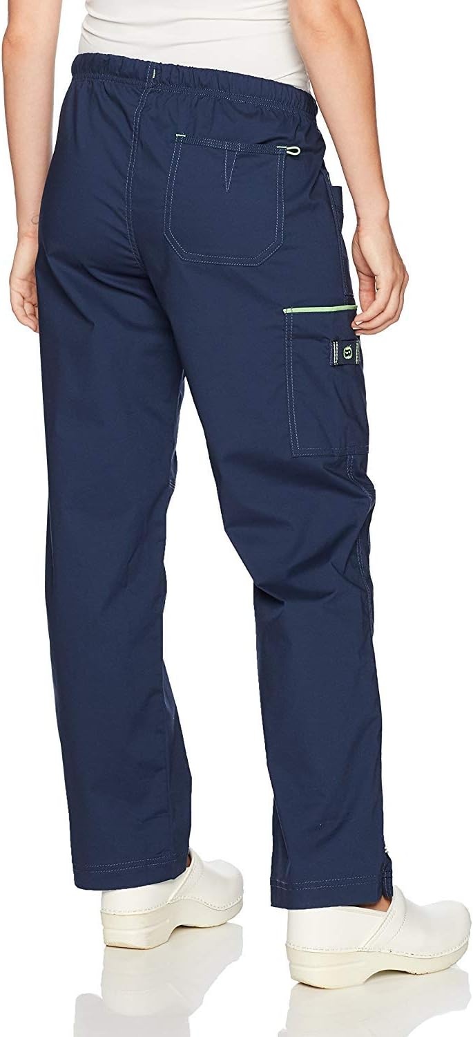 WonderWink Women’s Wonderflex Joy Denim Style Staight Leg Scrub Pant(Navy)