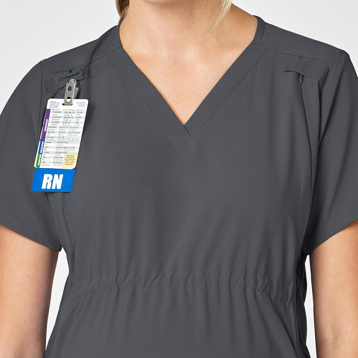 Wink Scrubs for Women, W123, Maternity V-Neck Tops with 5 Pockets(Pewter)